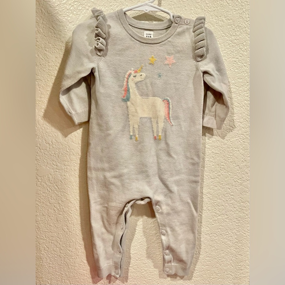 GAP Light Gray Unicorn Toddler Onsie
